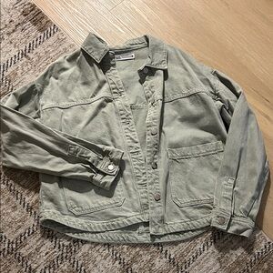 Light green Zara utility jacket